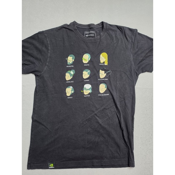 Nvidia T-Shirt Men's Medium Black Graphic 100% Cotton Pullover Streetwear Skater